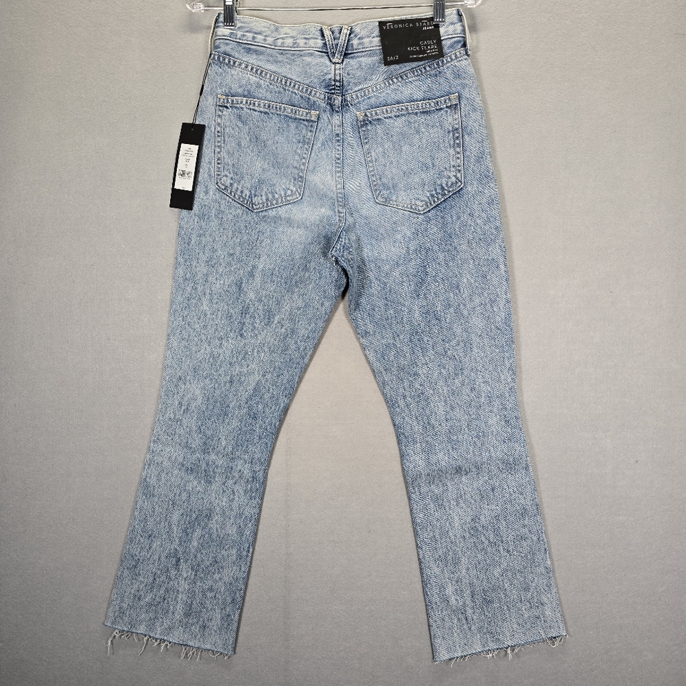 $248 Veronica Beard Women's Blue Carly High Rise Kick Flare Jeans PantsSize 26/2 - Picture 5 of 15